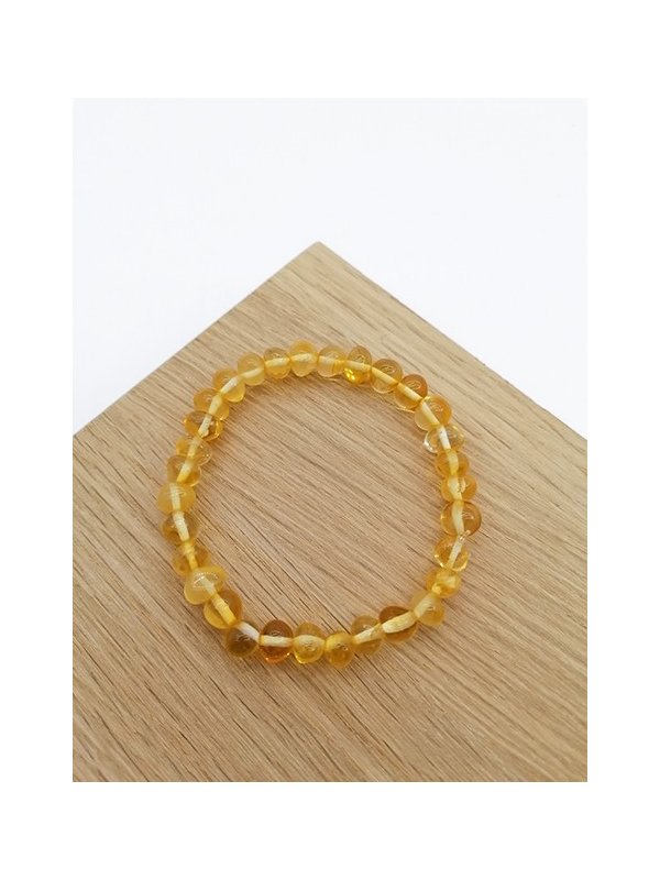 BRACELETS AMBRE JAUNE 6mm
