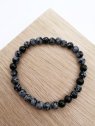 BRACELETS OBSIDIENNE FLOCON DE NEIGE