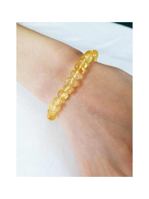 BRACELETS AMBRE JAUNE 6mm