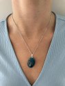 Pendentif en Acier Apatite bleue