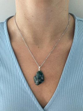 Pendentif en Acier Emeraude